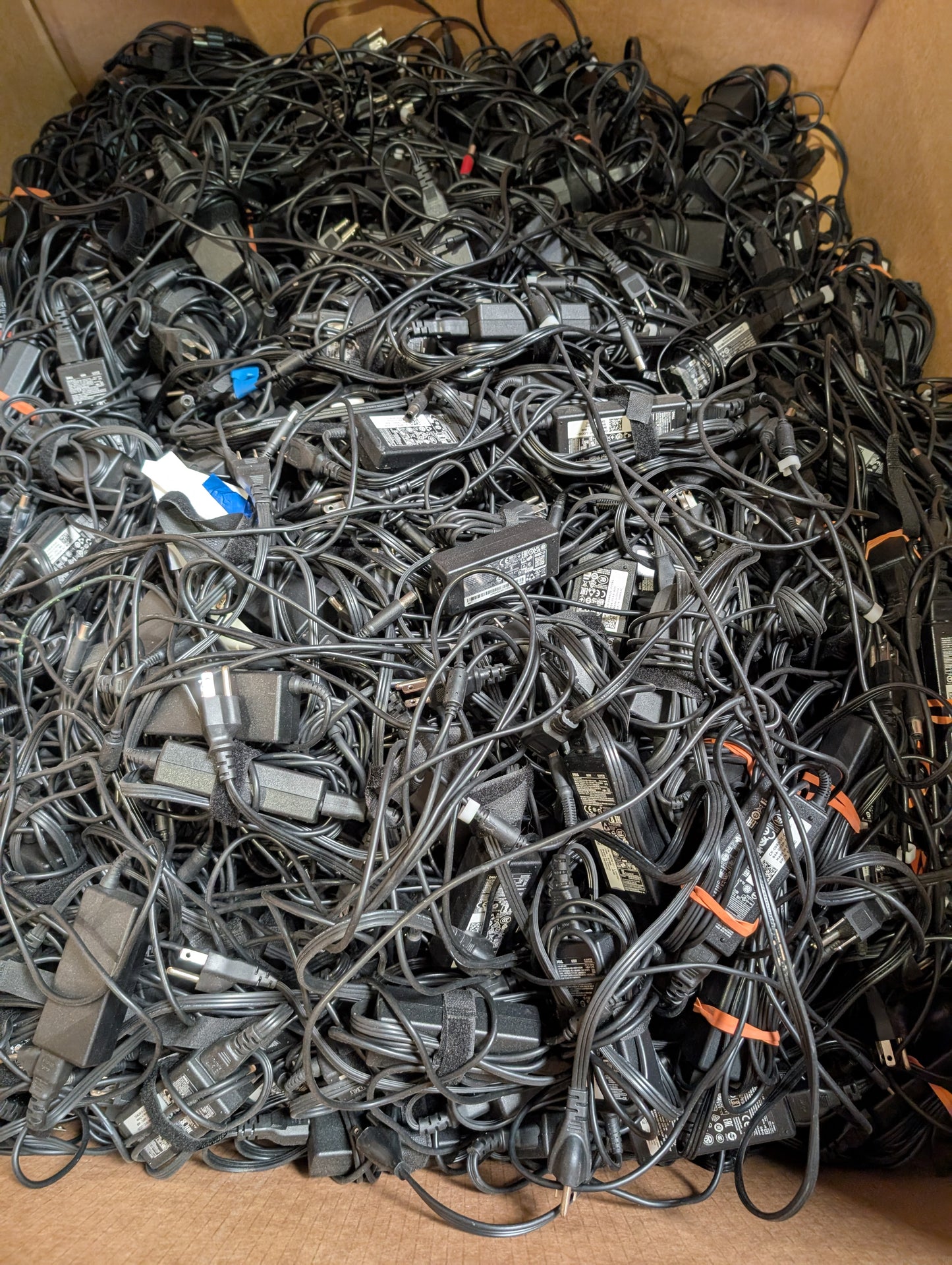 Bulk Lot: 45,000 Original OEM Laptop AC Adaptors – 20’ Container – Dell, Lenovo, Acer – No Scrap!