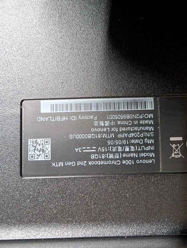 LOT OF 500 LENOVO 100E CHROMEBOOKS GEN 2 81QB 4GB 32GB
